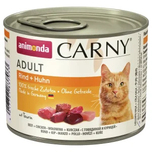 Sparpaket 24 x 200 g Animonda Carny Adult Rind + Huhn Katzen Nassfutter Top-Seller
